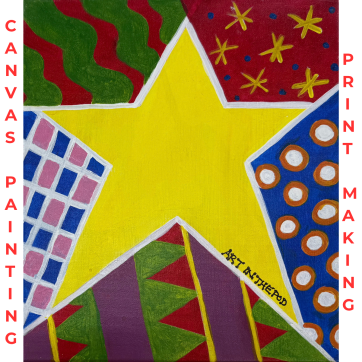 November 3rd 1-4PM Superstar! Mini Art Camp Canvas Painting and Print Making