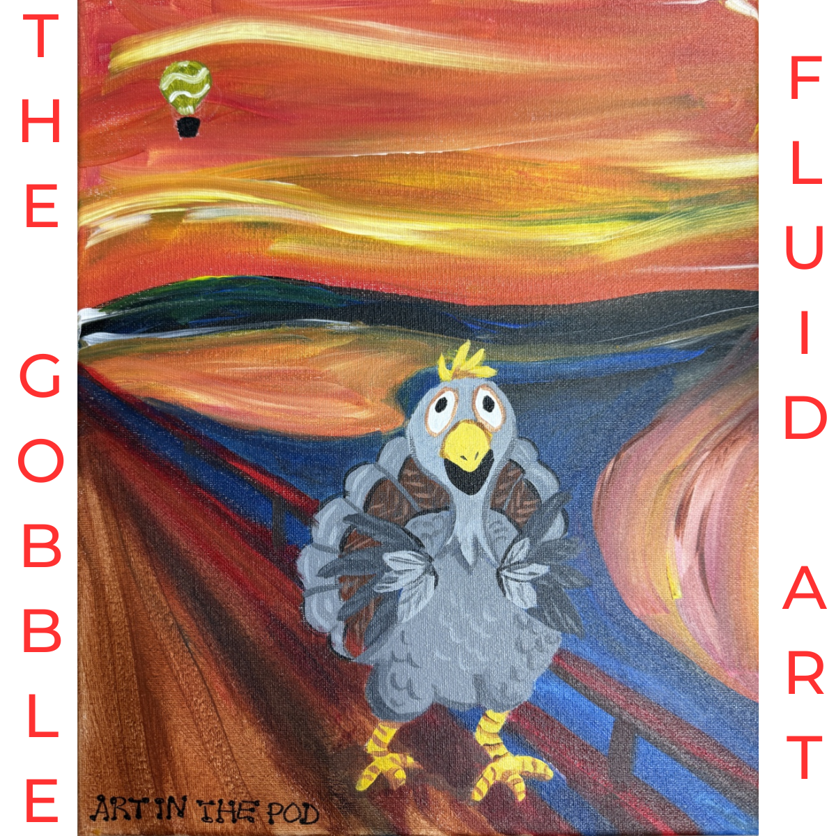 November 25th 9-12PM The Gobble! Mini Art Camp Canvas Painting and Fluid Art