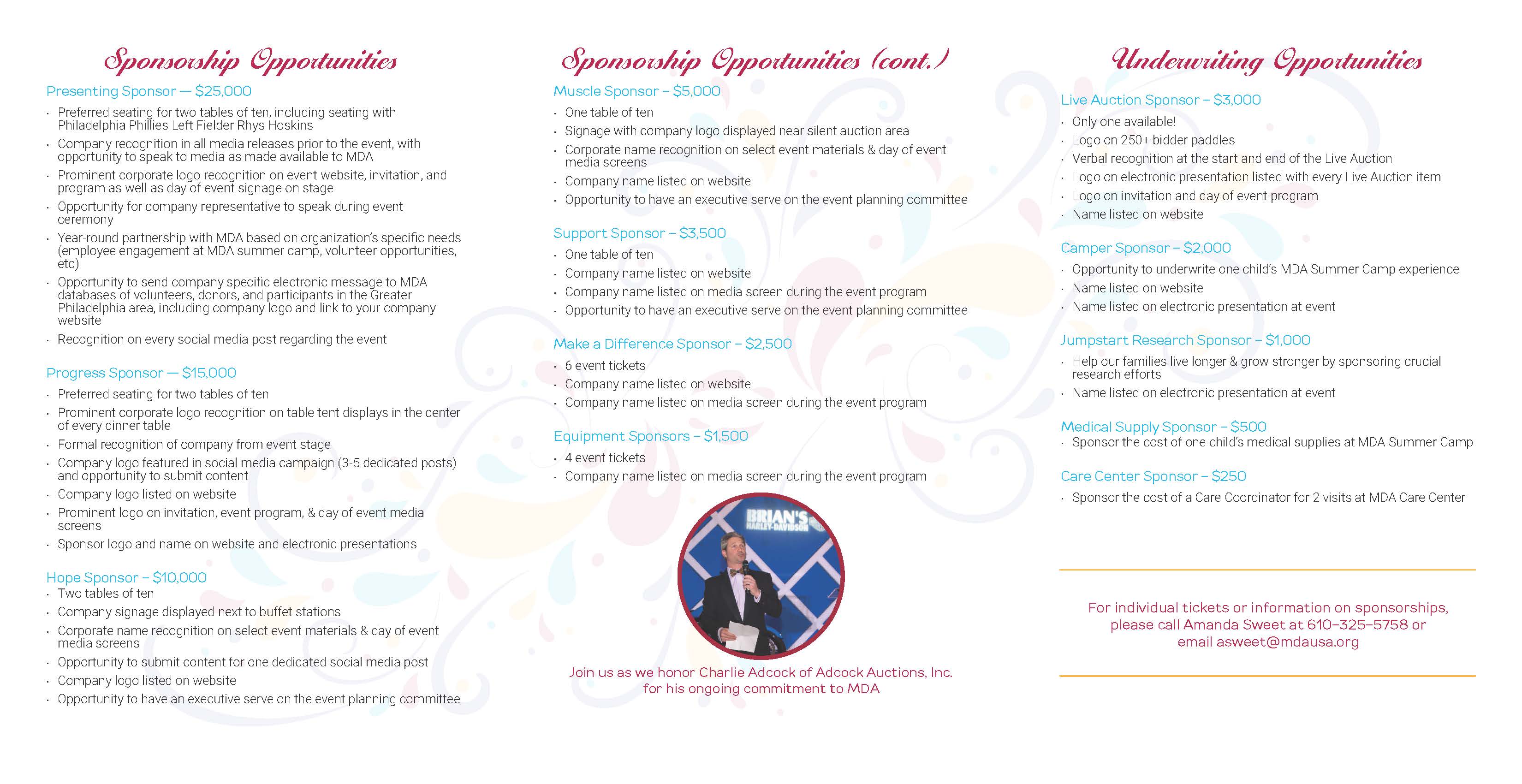 2019 Philadelphia Black N Blue Ball Sponsorship Brochure Page 2